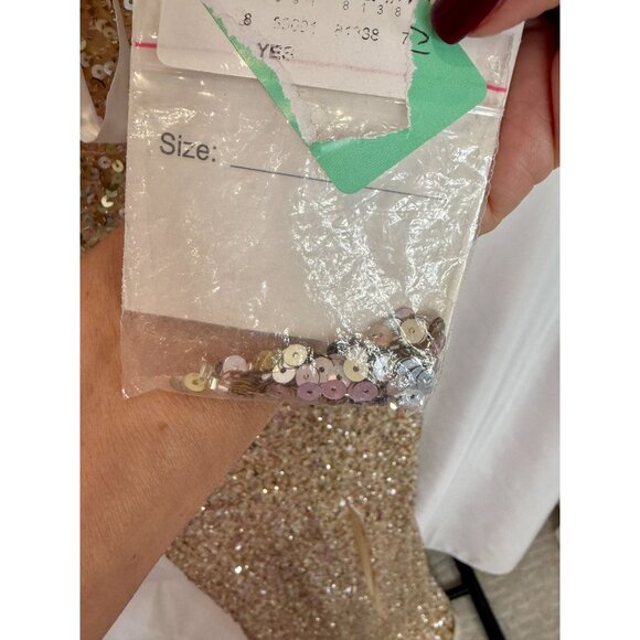 NEW Mac Duggal Shimmering Gold Sequin Slit Gown  #1068  NWT - Size 0 - Picture 9 of 12